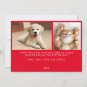 Cartes Pour Fêtes Annuelles Photos Peace Out Noël rouge (Dos)