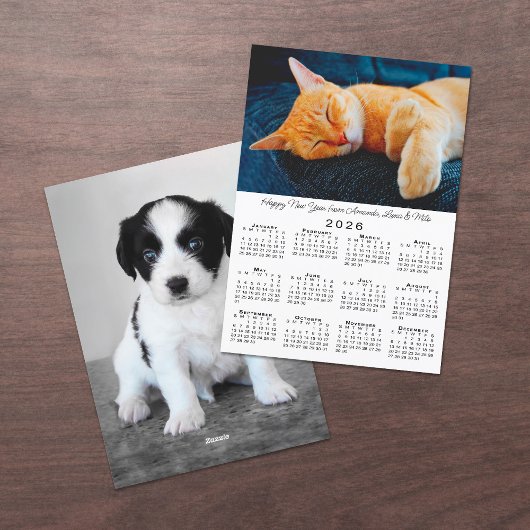 Cartes Pour Fêtes Annuelles Photos Personnalisées Calendrier 2026 Bonne année