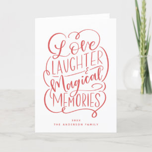Cartes Pour Fêtes Annuelles Phrase de typographie   Love Laughter Magical Memo