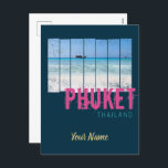 Cartes Pour Fêtes Annuelles Phuket Thaïlande Vintage Beach Panorama Souvenir<br><div class="desc">Phuket Thaïlande vintage plage panorama et mer parfait pour les routards et les voyageurs thaïlandais d'Asie du Sud-Est. Phuket souvenir pour les vacanciers thaïlandais, Patong et Khao Lak. Souvenirs du parc national Sirinat et des îles Phi Phi. Vous pouvez facilement customiser et personnaliser la conception en entrant le nom que...</div>