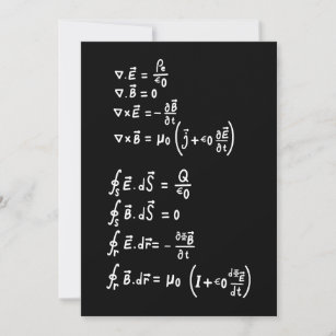 Cartes Pour Fêtes Annuelles Physique Math Formule Étudiants Enseignant Invitat