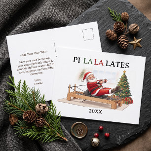 Cartes Pour Fêtes Annuelles Pi La La Lates Funny Santa Pilates Noël