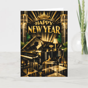 Cartes Pour Fêtes Annuelles Piano Art Déco Glamour Nouvel An