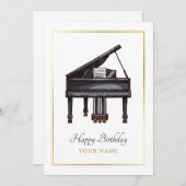 Cartes Pour Fêtes Annuelles Piano élégant (Devant / Derrière)