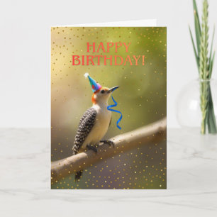 Cartes Pour Fêtes Annuelles Pic mar à ventre rouge Joyeux Anniversaire Mignon
