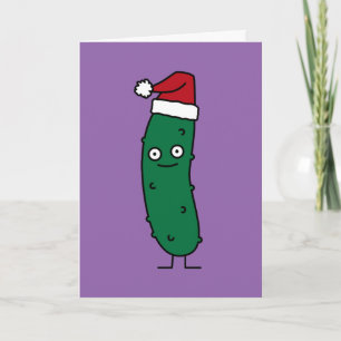 Cartes Pour Fêtes Annuelles Pickle à l'aneth de Noël utilisant un casquette de