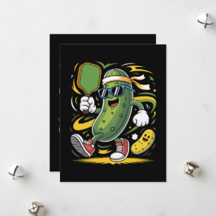 Cartes Pour Fêtes Annuelles Pickle Jouant au Pickleball