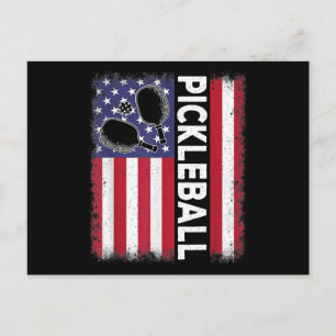 Cartes Pour Fêtes Annuelles Pickleball American Flag Drôle amusant Pickleball 