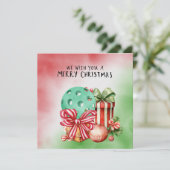Cartes Pour Fêtes Annuelles Pickleball avec thème de Noël pour Joueur (Debout devant)