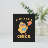 Cartes Pour Fêtes Annuelles Pickleball Chick - rétro (Debout devant)