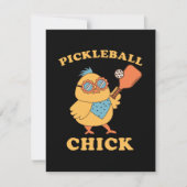 Cartes Pour Fêtes Annuelles Pickleball Chick - rétro (Devant)