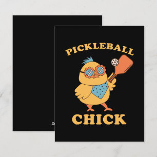 Cartes Pour Fêtes Annuelles Pickleball Chick - rétro