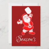 Cartes Pour Fêtes Annuelles Pickleball classique Père Noël Bleu Noël (Devant)