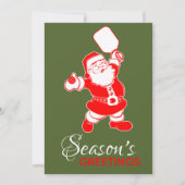 Cartes Pour Fêtes Annuelles Pickleball classique Père Noël Bleu Noël (Devant)