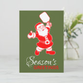 Cartes Pour Fêtes Annuelles Pickleball classique Père Noël Bleu Noël (Debout devant)