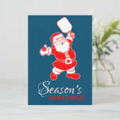 Cartes Pour Fêtes Annuelles Pickleball classique Père Noël Bleu Noël (Debout devant)