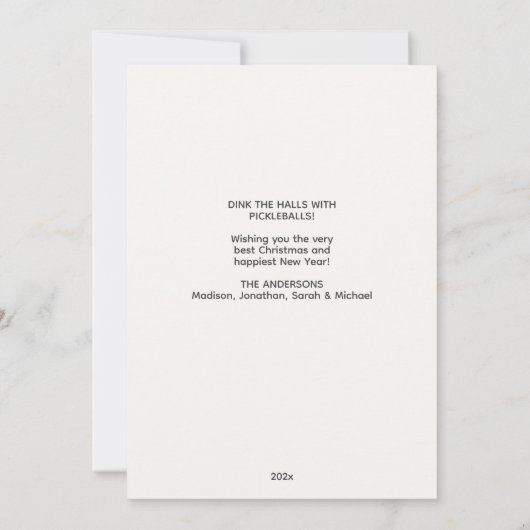 Cartes Pour Fêtes Annuelles Pickleball classique Père Noël Bleu Noël (Dos)