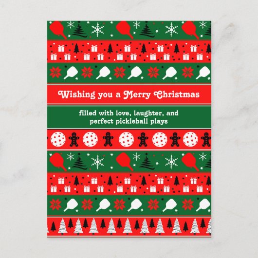 Cartes Pour Fêtes Annuelles Pickleball Holiday Cheval (Devant)
