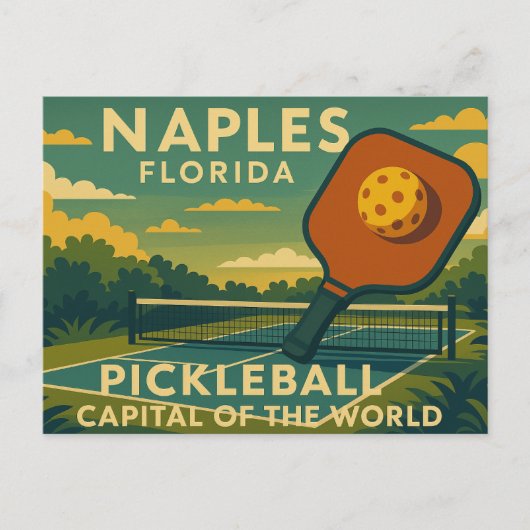 Cartes Pour Fêtes Annuelles Pickleball Naples Floride (Devant)