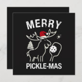 Cartes Pour Fêtes Annuelles Pickleball Noël Moose Pickle-mas (Devant / Derrière)