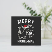 Cartes Pour Fêtes Annuelles Pickleball Noël Moose Pickle-mas (Debout devant)