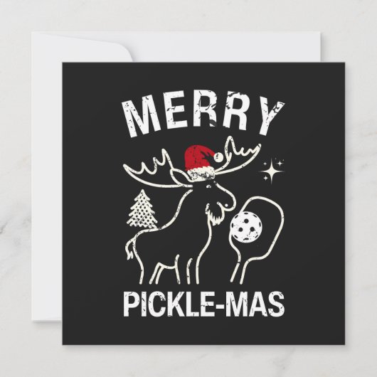 Cartes Pour Fêtes Annuelles Pickleball Noël Moose Pickle-mas (Devant)