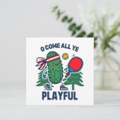 Cartes Pour Fêtes Annuelles Pickleball Noël O Venez Tous Vous Jouez (Debout devant)