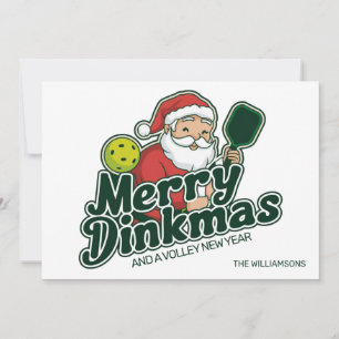 Cartes Pour Fêtes Annuelles Pickleball Noël Santa Joyeux Dinkmas Personnalisé 