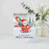 Cartes Pour Fêtes Annuelles Pickleball Noël thème avec le Père Noël (Debout devant)