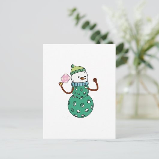 Cartes Pour Fêtes Annuelles Pickleball Snowman Drôle Noël Noël Noël Noël Noël (Debout devant)