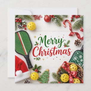 Cartes Pour Fêtes Annuelles Pickleball thème de Noël