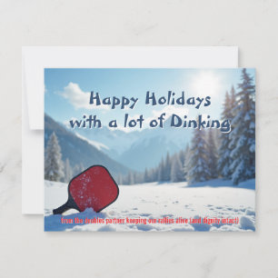 Cartes Pour Fêtes Annuelles Pickleball🎅Blizzard de revers et bravoure des Fêt