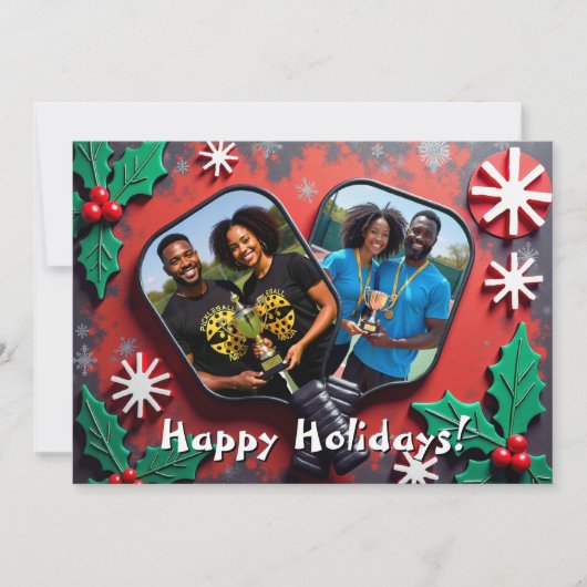 Cartes Pour Fêtes Annuelles Pickleball🎅Merry Match Point! (Devant)