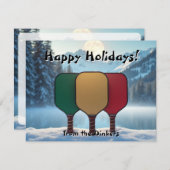 Cartes Pour Fêtes Annuelles Pickleball🎅Moonlight Dinkmas (Devant / Derrière)