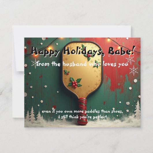 Cartes Pour Fêtes Annuelles Pickleball🎅Paddles Before Presents (Devant)