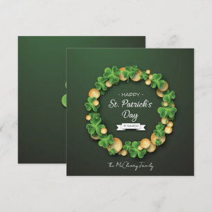 Cartes Pour Fêtes Annuelles Pièces de feuilles de trèfle de la Saint-Patrick