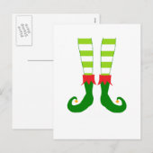 Cartes Pour Fêtes Annuelles Pieds elfes de Noël mignons (Devant / Derrière)