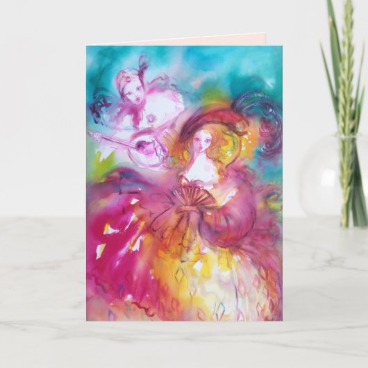 Cartes Pour Fêtes Annuelles PIERROT ET ARLECCHINA Saint-Valentin (Devant)