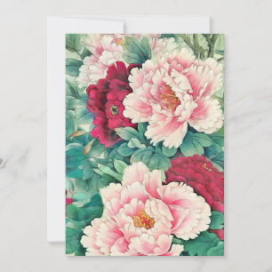 Cartes Pour Fêtes Annuelles Pies roses rouges et Merci Feuille vert