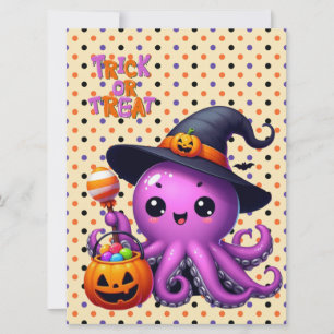 Cartes Pour Fêtes Annuelles Pieuvre Halloween Trick or Treat