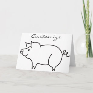 Cartes Pour Fêtes Annuelles Pig Animal Thunder_Cove
