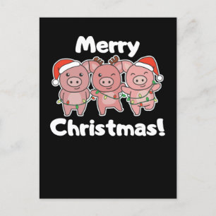 Cartes Pour Fêtes Annuelles Pig Christmas Cute Pigs Merry Christmas