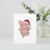 Cartes Pour Fêtes Annuelles Pig Christmas Winter Animals (Debout devant)