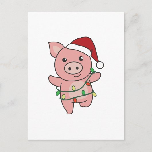 Cartes Pour Fêtes Annuelles Pig Christmas Winter Animals (Devant)