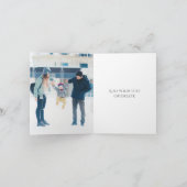 Cartes Pour Fêtes Annuelles Pig de Noël Cute Piglet Bow Wreath Pois (Intérieur)