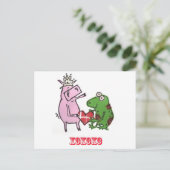 Cartes Pour Fêtes Annuelles Pig & Frog in love valentine card (Debout devant)