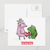 Cartes Pour Fêtes Annuelles Pig & Frog in love valentine card (Devant / Derrière)