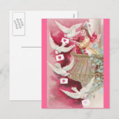 Cartes Pour Fêtes Annuelles Pigeon Posted Valentines (Devant / Derrière)