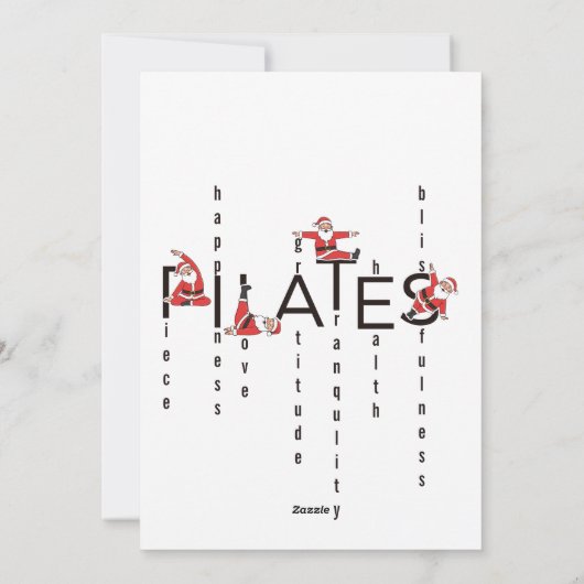 Cartes Pour Fêtes Annuelles Pilates Santa Reformer Christmas (Dos)