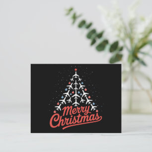 Cartes Pour Fêtes Annuelles Pilote d'arbre de Noël de l'avion